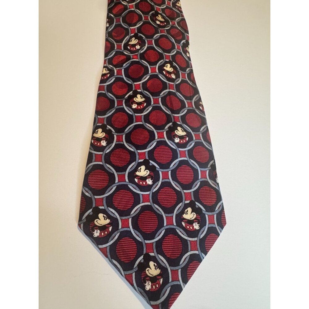 Rare Vintage Disney Mickey Mouseโ Silk Tie โ Made in Korea โ 100% Silk